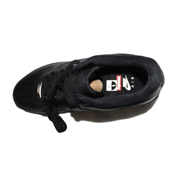 nib SUPREME x AIR FORCE 1 Low Box Logo Sneakers in Black Leather - Unisex M9/W11 - Picture 11 of 16